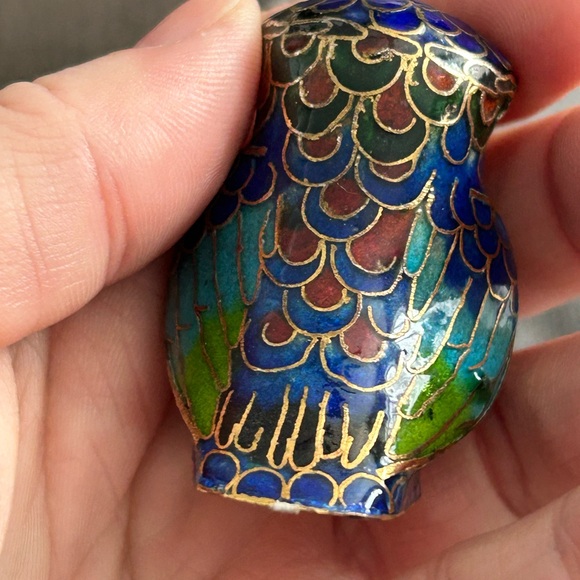 4-$100 Colorful Cloisonné Owl Figurine - Picture 6 of 8